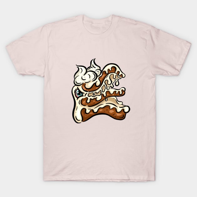 Monster Lowbrow Chocolate Cake Slice Cartoon Freaky Character T-Shirt by Squeeb Creative